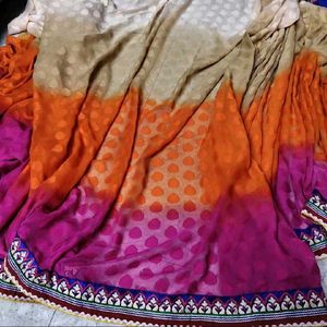 Vibrant Ombre Patterned Saree