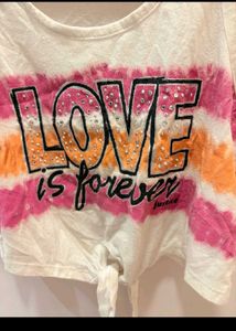 Tie-Front "LOVE" Graphic Tank Top