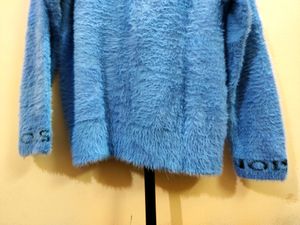 Imported Knit High Neck Sweater with Long Sleeves