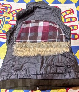 Plaid Sleeveless Jacket
