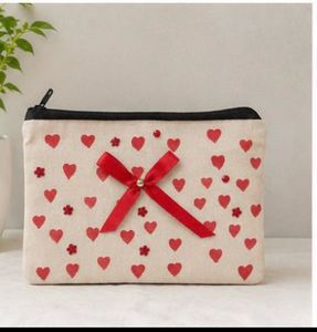 Cute Heart Combo Tote Bag &amp; Pouch Set