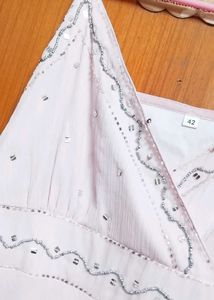 Light Pink Beaded Spaghetti Strap Dress