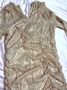 Sparkly Sequined Ruched Mini Dress