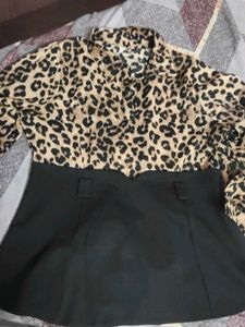 Leopard Print Shirt Dress