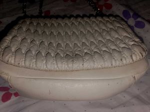 White Quilted Chain Sling Bag