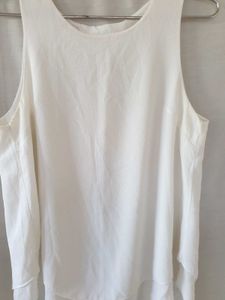 White Styled Back Top