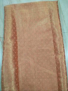 Peach & Gold banarasi brocade fabric