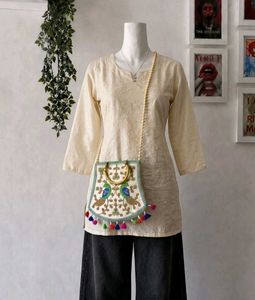 Embroidered Peacock Ethnic Bag