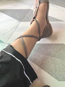 Stylish Grey Tie-Up Sandals