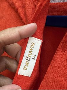 Plus Size Orange Kurta &amp; Palazzo Pants Set