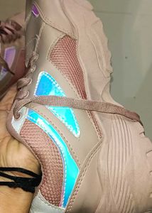 Chunky Pink Holographic Sneakers