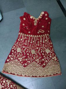 Elegant Red Embroidered Lehenga Choli
