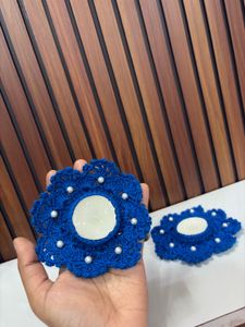 Handmade Crochet Tealight Holders (Set of 2)