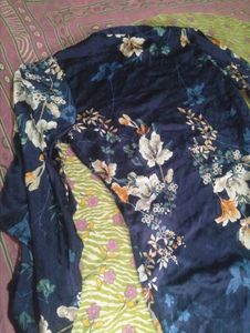 Floral Print Silk Robe