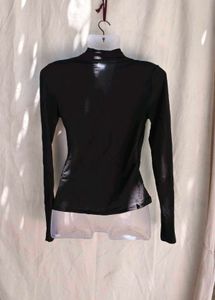 11254. Black Sparkly Wrap Top