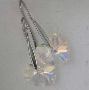 Sparkling Heart Crystal Earrings 925 silver