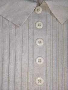 Ribbed Knit Polo Shirt