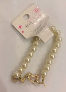 Pearl Bracelet with "Love" Charm
