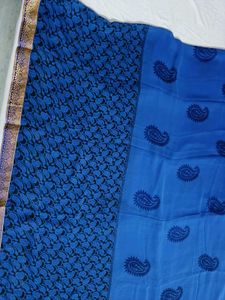 🇳🇿💫🎀Elegant Blue Paisley Saree