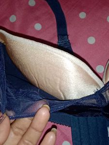 Navy Blue Lace Bra