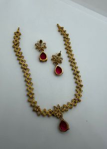 Stunning Ruby &amp; Diamond Necklace Set