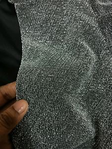 Sparkly Silver &amp; Black Midi Dress