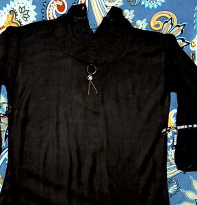 Sleek Black High-Neck Top – Modern &amp; Edgy