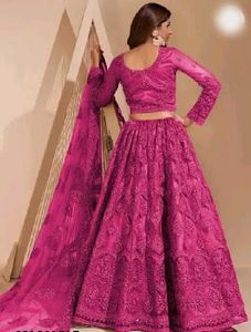 Stunning Pink Embroidered Lehenga Choli