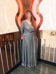 Sparkling Silver Ethnic Gown