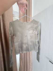 Sheer Long Sleeve Graphic Top