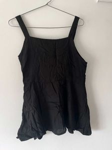 Black Embroidered Tunic Top
