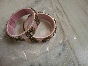 Elegant Pink Bangles with Embellishments