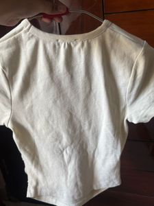 cream top and t shirt set