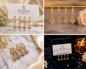Sparkling Gemstone Drop Earrings