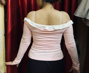 Cute Pink Off-Shoulder Top