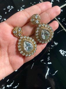 Elegant Kundan Drop Earrings