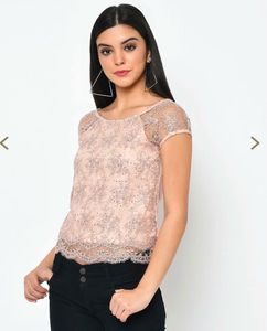 Sparkly Lace Crop Top