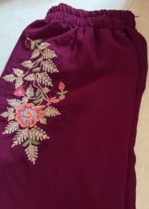 Embroidered Palazzo Pants