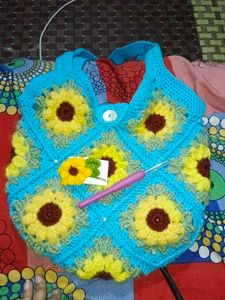 sunflower crochet bag