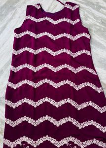Beautiful Purple Kurta Set with White Embroidery
