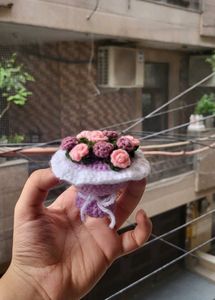 Crochet Flower Bouquet Keychain