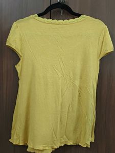 Yellow Lace Detail Women's Top