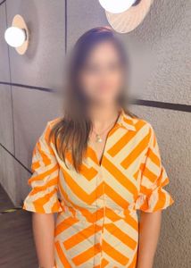 Vibrant Orange &amp; White Striped Midi Dress