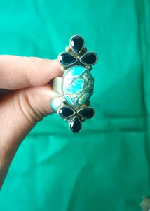 Statement Turquoise & Onyx Gemstone Ring