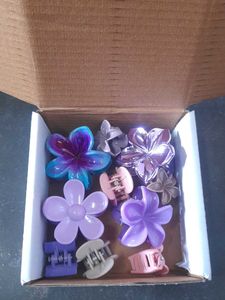 10 Cute Flower Hair Claw Clips Set