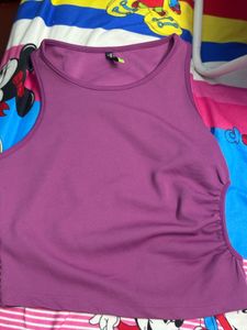 Purple Ruched Tank Top
