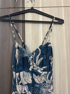 Floral printed dress slit cut
