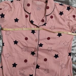 Stretchable Pink Nightsuit Set