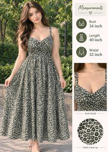 Chic Leopard Print Midi Dress