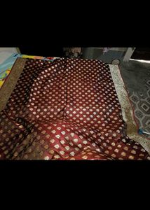 New pure silk heavy Bridal saree with blouse piece